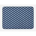 thumbnail image 1 of Indigo Bath Mat, Ancient Greek House Tile Inspired Design with Floral Flower Leaf Details, Non-Slip Plush Mat Bathroom Kitchen Laundry Room Decor, 29.5 X 17.5 Inches, Navy Blue and White, Ambesonne, 1 of 2