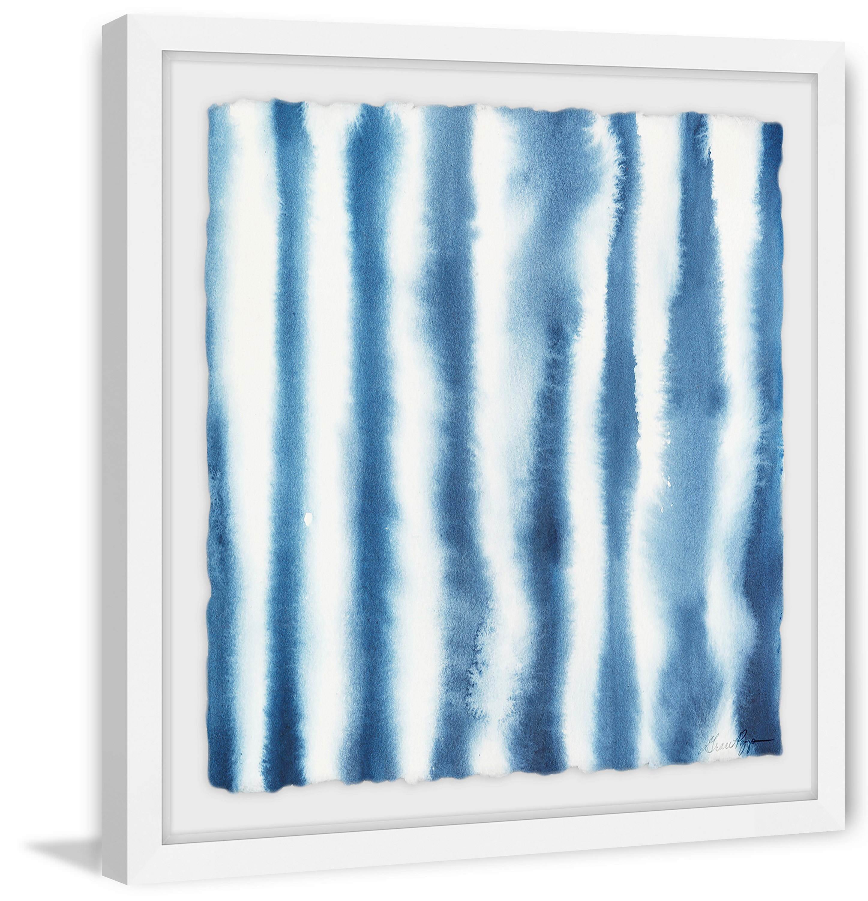 12" x 12" Blue and White Abstract Framed Painting Print