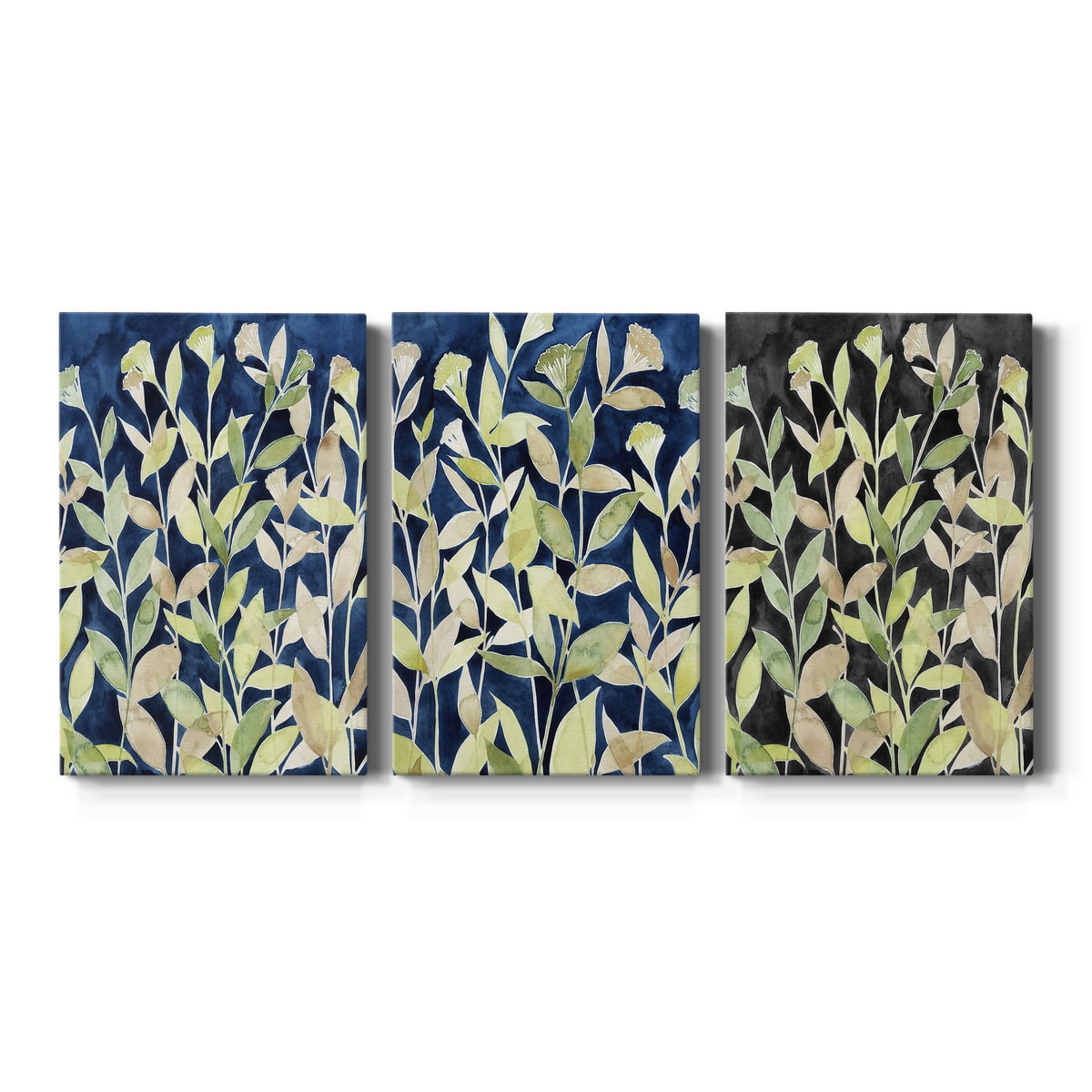 Indigo Blooming Night I Premium Gallery Wrapped Canvas - Ready to Hang - 40 x 60 Each