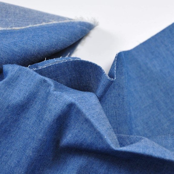 Indigo Blue 4.8 oz 100% Cotton Denim Chambray Fabric,56 Inches Wide,