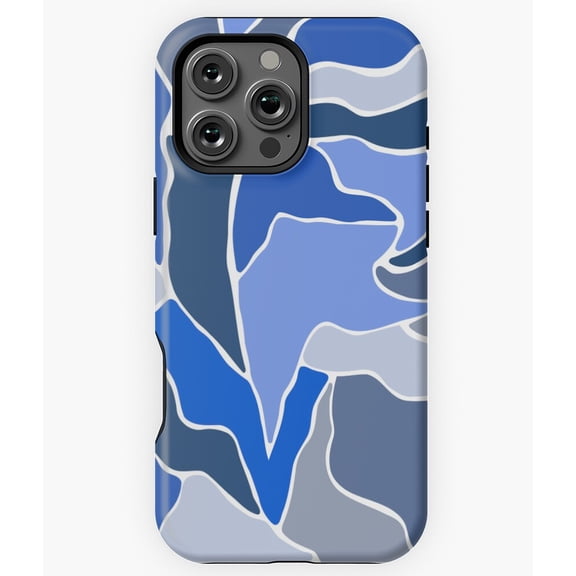 Indigo Blue Mosaic Matisse Shape Art N7231 Phone Case for iPhone 17 16 15 14 13 12 11 Pro Max