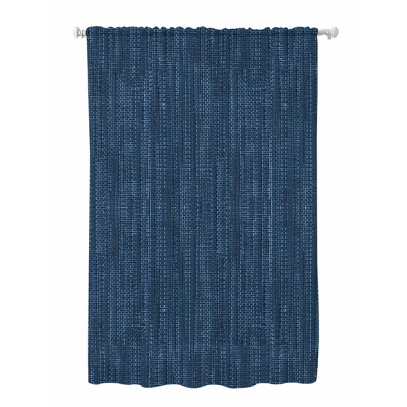 Indigo Blue Sheer Curtains 63 Inch Long 1 Panel Country Vintage Minimalist Solid Color Backdrop Light Filterring Curtain Drapes Rod Pocket Voile Window Curtain for for Living Room Bedroom 52" x 63"