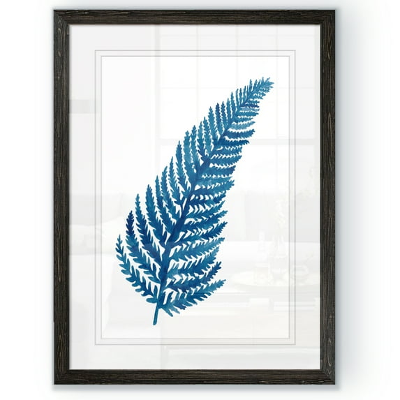 Indigo Botanica IV - Barnwood Framed - 23 x 31 - Black