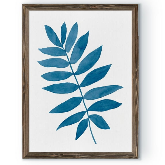 Indigo Botanica VI - Barnwood Framed - 18 x 24 - Walnut