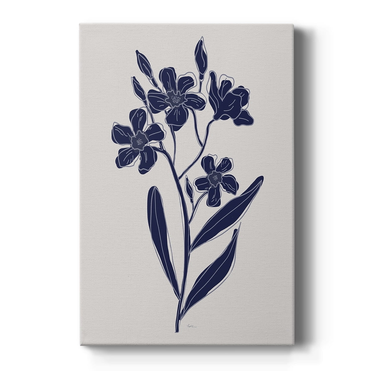 Indigo Botanical Study II Premium Gallery Wrapped Canvas - Ready to Hang