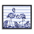 thumbnail image 1 of Stupell Industries Indigo Brushstroke Flamingos Black Framed Floater Canvas Wall Art, design by Paul Brent, 25 x 31, 1 of 9