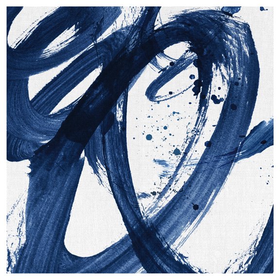 Indigo Brushstrokes on White by Willowbrook Art Print