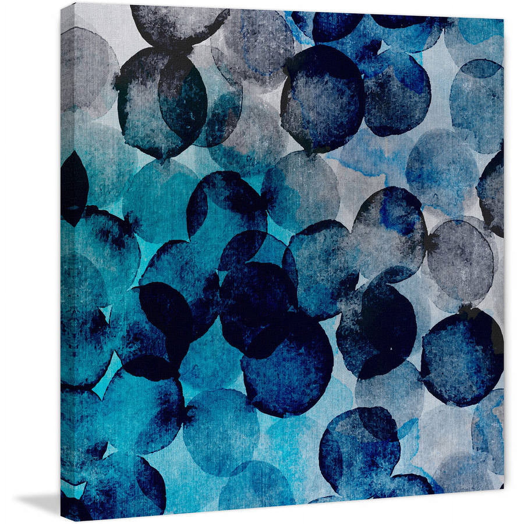 "Indigo Bubbles" Painting Print on Wrapped Canvas