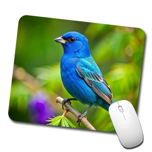 Indigo Bunting Backyard Bird Mouse Pad Low Profile Gaming Mat