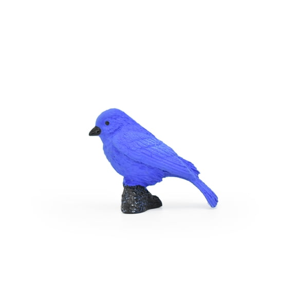 Indigo Bunting, Rubber Bird, Educational, Realistic, Hand Painted, Figure, Lifelike Model, Figurine, Replica, Gift, 2" F3393 B27