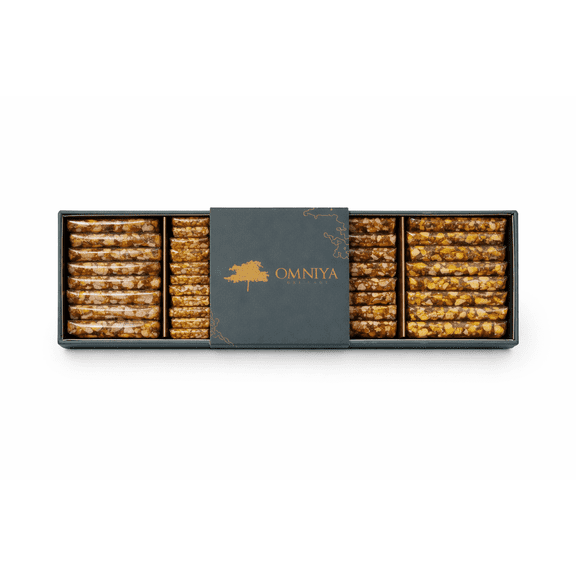 OMNIYA Delicacy Indigo Croquant Gift Box, Caramelized Nuts, 44 Pieces, 6.35 oz