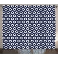 thumbnail image 1 of Ambesonne Navy Blue Curtains 2 Panel Set, Grunge Sketchy Design, 108" x 90", Dark Blue and White, 1 of 2