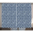 thumbnail image 1 of Ambesonne Petrol Blue Curtains 2 Panel Set, Sketchy Inner Shape, 108" x 84", Petrol Blue and White, 1 of 2