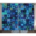 thumbnail image 1 of Ambesonne Blue Curtains 2 Panel Set, Play Cards Theme Design, 108" x 90", Fern Green Purple, 1 of 2
