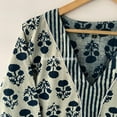 thumbnail image 1 of Indigo Dabu Work Block Printed Cotton Dress,Floral Dress,Cotton Block Print Dress, Long Dressing Gown,Indian Cotton Dress, 1 of 9