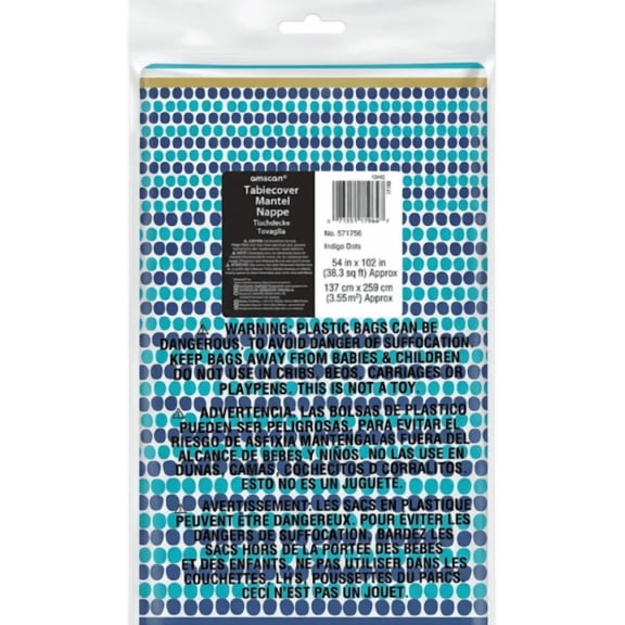 Amscan Indigo Dots Paper Tablecover