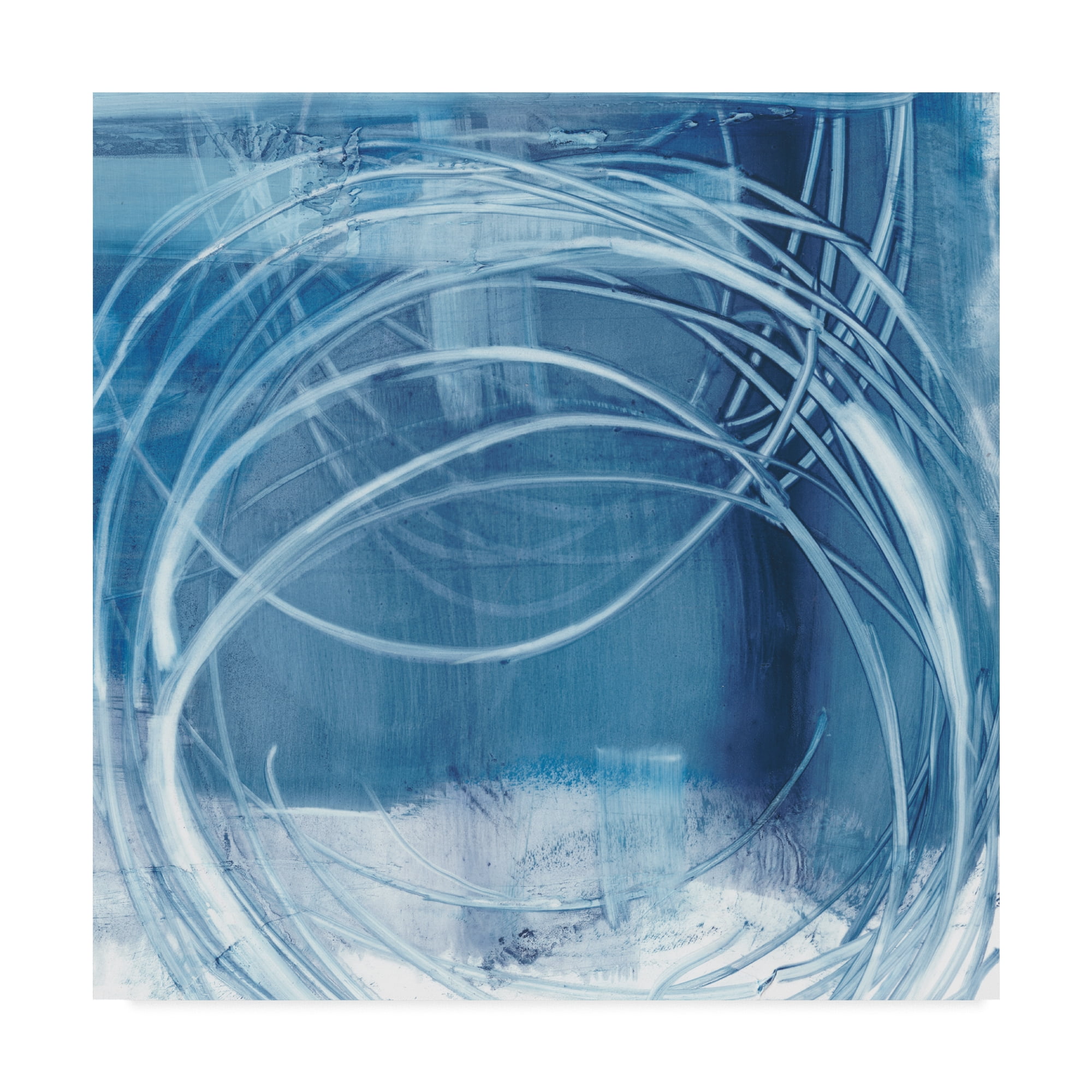24 x 24 Blue and White Abstract Canvas Art