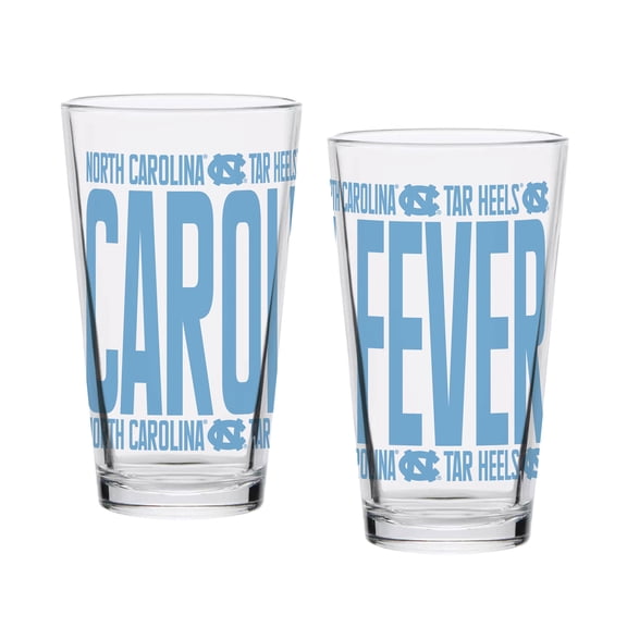 Indigo Falls North Carolina Tar Heels Elevated Pint Glass Set of 2