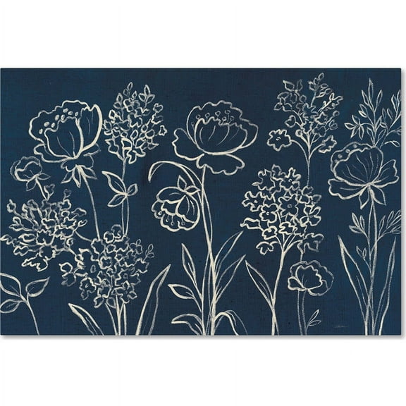 "Indigo Floral I" Canvas Art by Silvia Vassileva