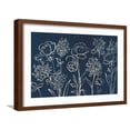 thumbnail image 1 of Art.com Indigo Floral I Art Print by Silvia Vassileva, Brown Frame Wall Art, 23" x 17", 1 of 5