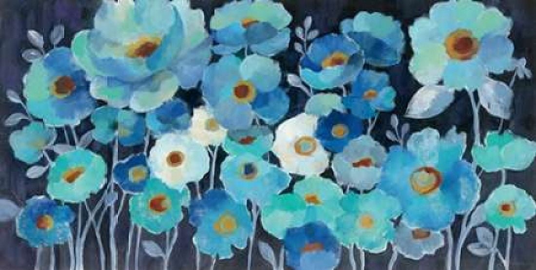 Indigo Flowers Canvas Art - Silvia Vassileva (24 x 36)
