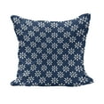 thumbnail image 1 of Indigo Fluffy Throw Pillow Cushion Cover, Greek House Tile Inspired Image Spring Daisy Like Floral Details, Decorative Square Accent Pillow Case, 26" x 26", Navy Blue and White, by Ambesonne, 1 of 5