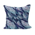 thumbnail image 1 of Indigo Fluffy Throw Pillow Cushion Cover, Paisley Design with Feathers and Wavy Floral Print, Rectangle Accent Pillow Case, 26" x 16", Pale Blue Navy Blue, by Ambesonne, 1 of 5