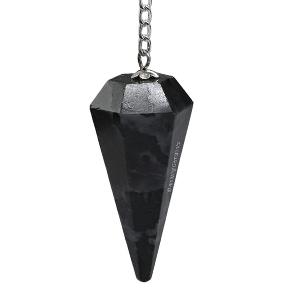 Indigo Gabbro Crystal Pendulum Dowsing Reiki Hexagonal Points
