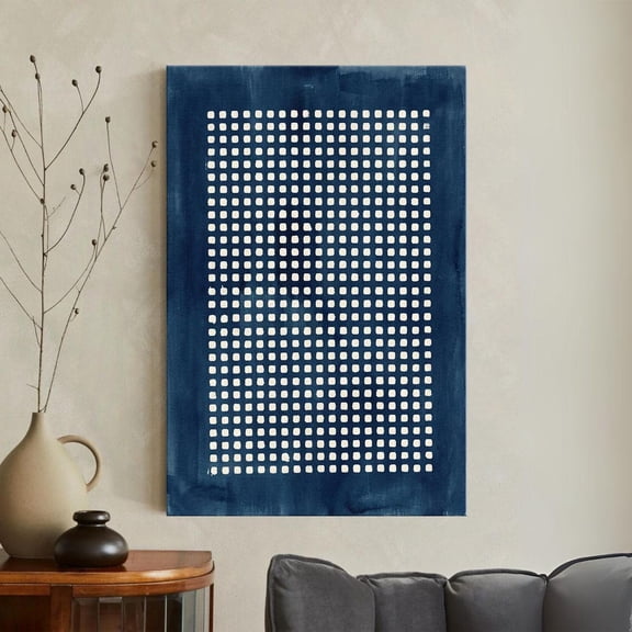 Indigo Grid Abstract Poster, Unframed Paper Poster 8x10in