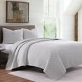 thumbnail image 1 of Indigo Hill Cotton Comfort 2 Piece Quilt Set with Pillow Sham, Gauze Blanket Classic Modern Bedding, Gray, Twin, 1 of 8