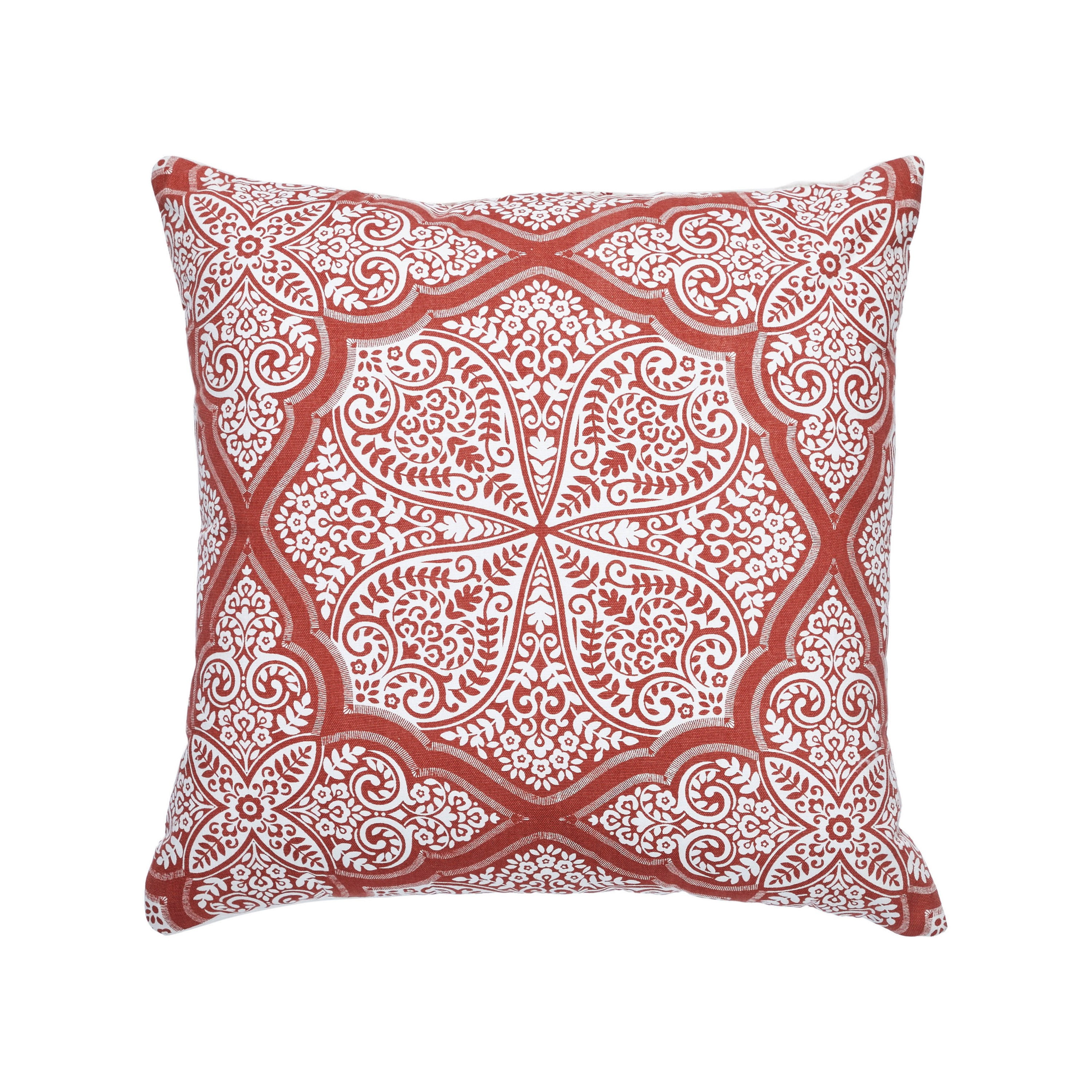Indigo Ink Panther 20" x 20" Ginger Spice Boho Medallion Cotton Decorative Pillow