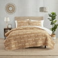 thumbnail image 1 of Indigo Ink Panther 3-Piece Gold Spice Ombre Medallion Boho Quilt Set, Full/Queen, 1 of 5