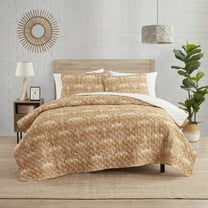 Indigo Ink Panther Bohemian 3-Piece Gold Spice Ombre Medallion Quilt Set, King