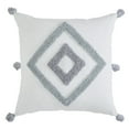 thumbnail image 1 of Indigo Ink Tufted 20" x 20" White Boho Diamond Cotton Decorative Pillow, 1 of 5