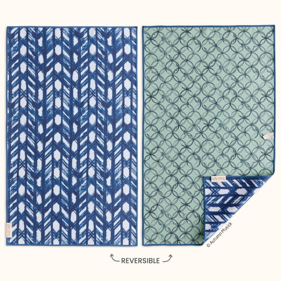 Indigo Lattice Microfiber Towel