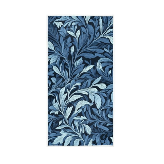 Indigo Leaf Art Prints Face Towel Absorbent Hand Towels Bath Sport Gym
