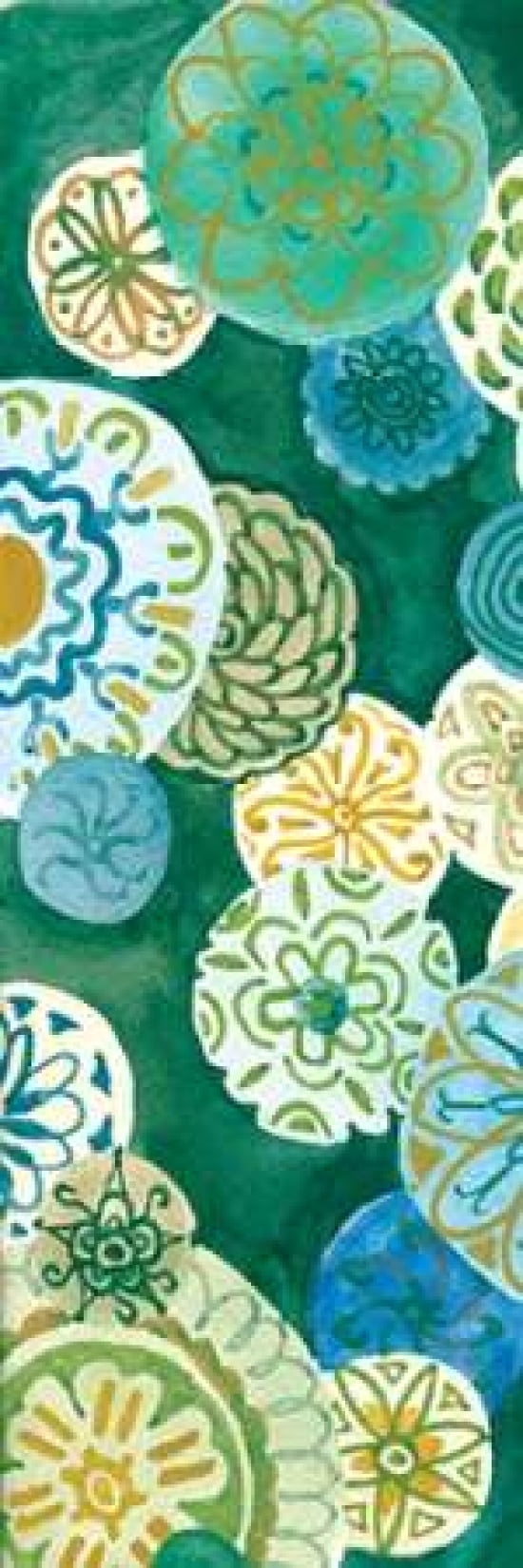 Indigo Medallion Panel I Canvas Art - Margaret Ferry (8 x 24)