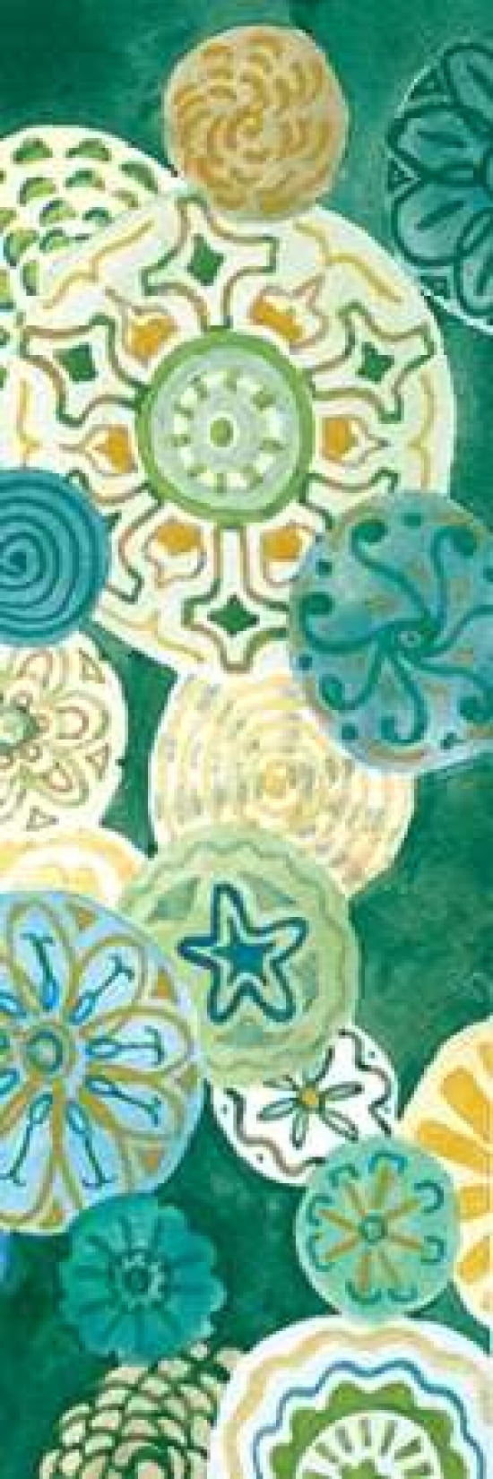 Indigo Medallion Panel II Canvas Art - Margaret Ferry (8 x 24)
