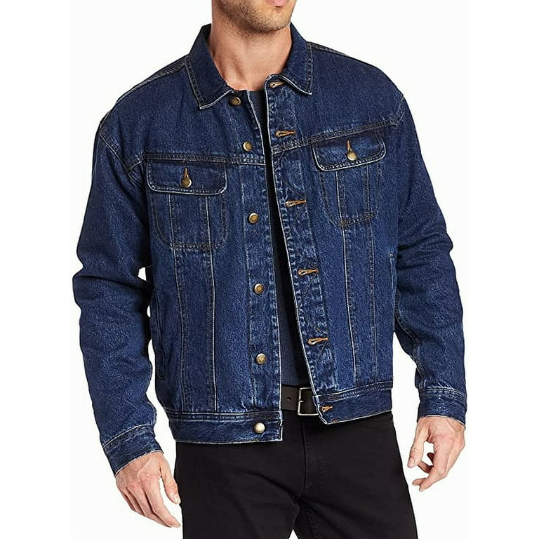 Indigo Mens Large Flannel-Lined Denim Jacket L - Walmart.com