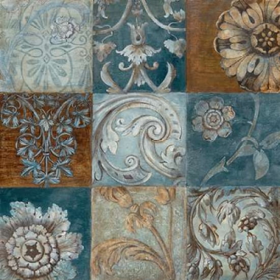 Indigo Montage Canvas Art - Tava Studios (24 x 24)
