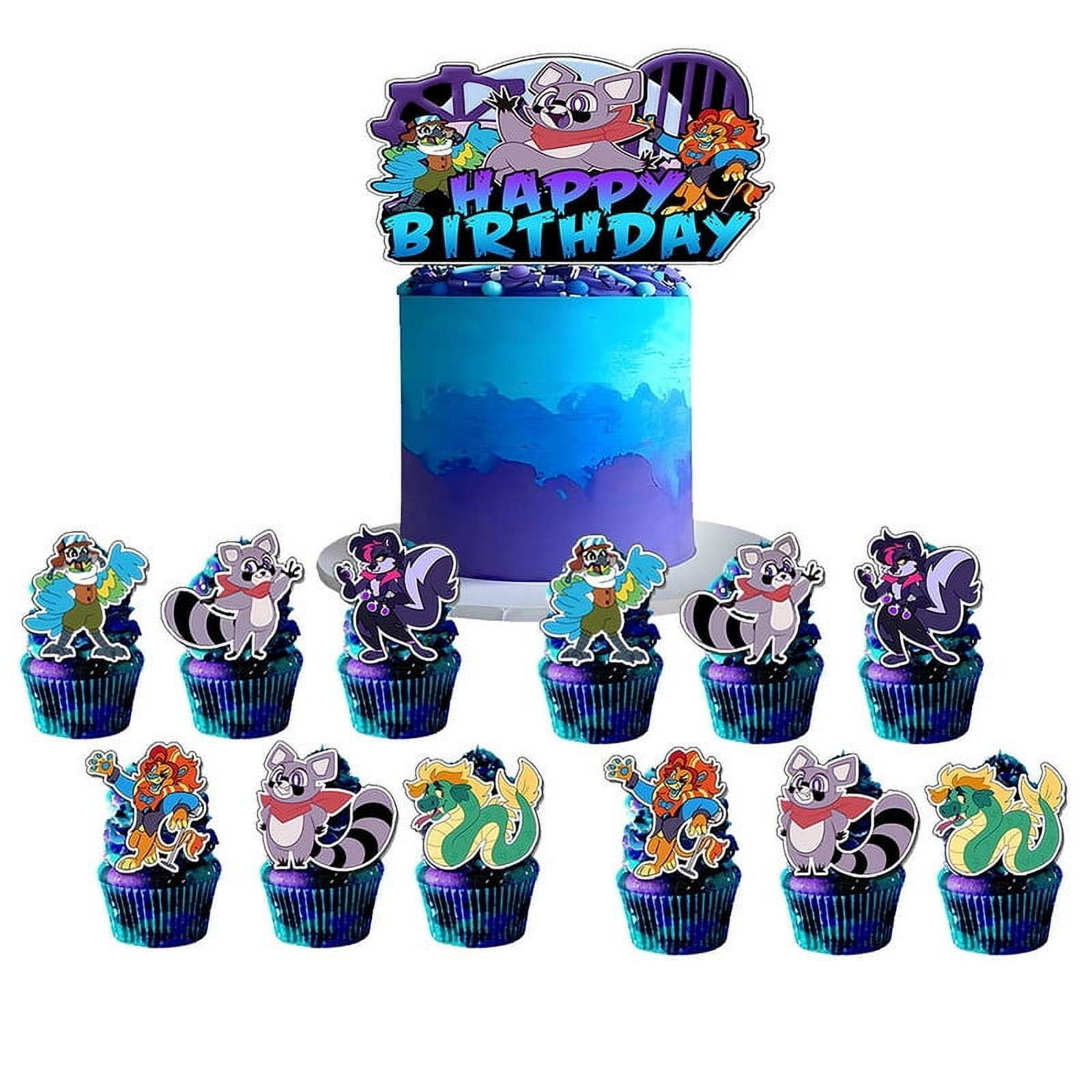 Indigo Park Cake Topper CupcakeS Set Birthday Party Supplies Decoration ...