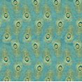 thumbnail image 1 of Indigo Peacock Feathers Cotton Fabric (1 yard), 1 of 1