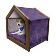 thumbnail image 1 of Indigo Pet House, Paisley Flower Inspired Design with Inner Swirls Leaves Image, Outdoor & Indoor Portable Dog Kennel with Pillow and Cover, 5 Sizes, Dark Blue Purple, by Ambesonne, 1 of 5
