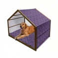 thumbnail image 1 of Indigo Pet House, Paisley Flower Inspired Design with Inner Swirls Leaves Image, Outdoor & Indoor Portable Dog Kennel with Pillow and Cover, 5 Sizes, Dark Blue Purple, by Ambesonne, 1 of 4