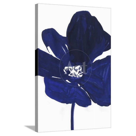 Indigo Petal I, Abstract Botanical Stretched Canvas Wall Art by PI Studio Sold by ArtCom