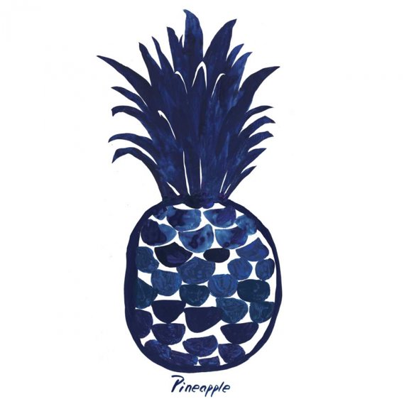 Indigo Pineapple Poster Print by Aimee Wilson