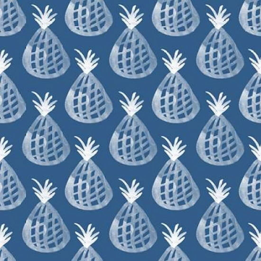 Indigo Pineapples II Canvas Art - Linda Woods (24 x 24)