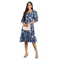 thumbnail image 1 of Indigo Pure Cotton Floral Printed A-Line Dress, 1 of 7