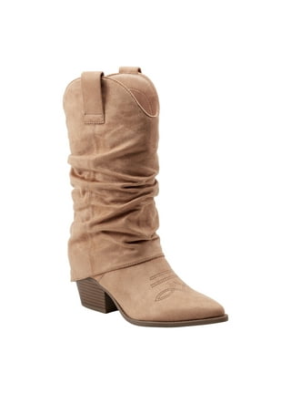 Mid calf suede slouch boots best sale