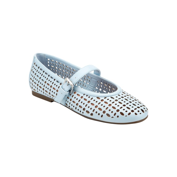 indigo rd Women's Dottey Perforated Mary Jane Flat